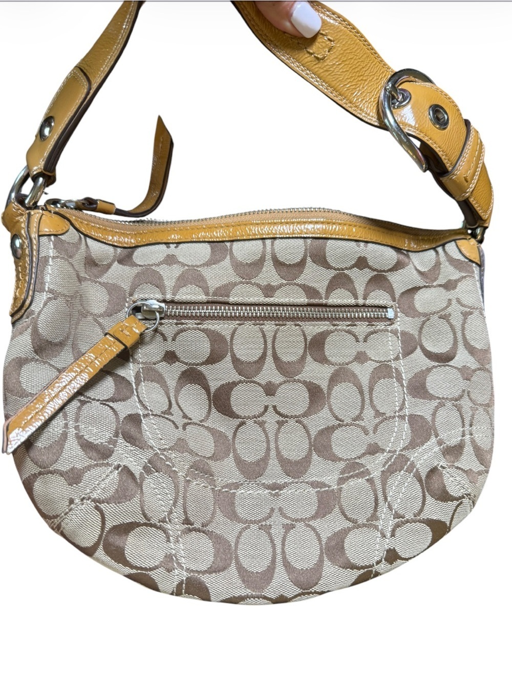 Y2K Coach Signature C Hobo Bag & Matching Wallet Set Khaki Tan Brown - Picture 5 of 13
